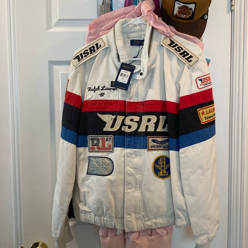 BNWT Polo by Ralph Lauren vintage canvas racing bomber jacket size XL